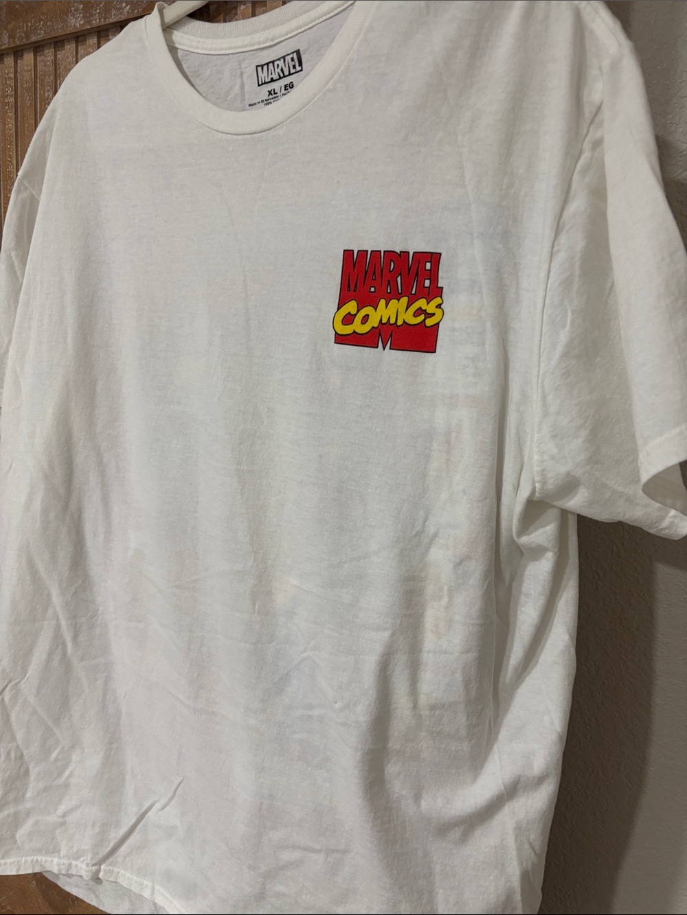 Marvel White Short-Sleeve Tee with Red and Yellow Logo